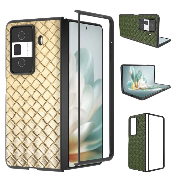 For Honor Magic Vs3 5G Case Woven Texture PU Leather Coated PC Mobile Phone Cover