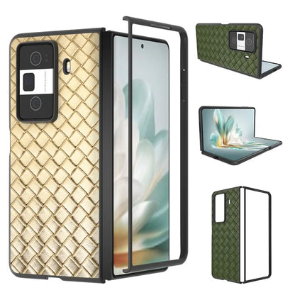 For Honor Magic Vs3 5G Case Woven Texture PU Leather Coated PC Mobile Phone Cover