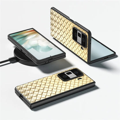 For Honor Magic Vs3 5G Case Woven Texture PU Leather Coated PC Mobile Phone Cover