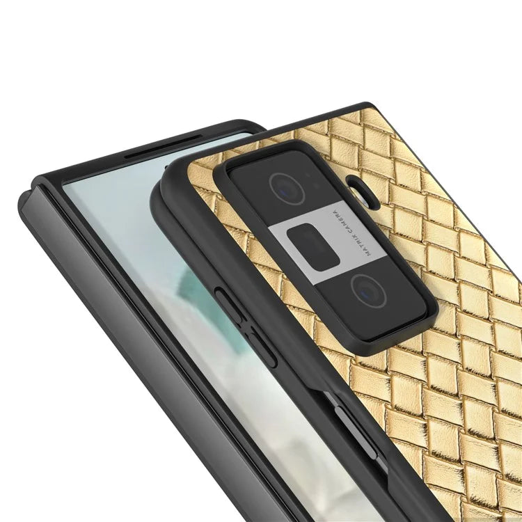 For Honor Magic Vs3 5G Case Woven Texture PU Leather Coated PC Mobile Phone Cover