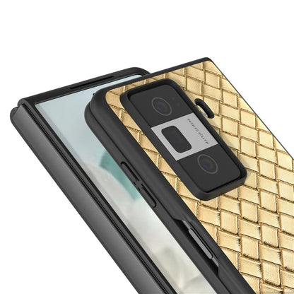 For Honor Magic Vs3 5G Case Woven Texture PU Leather Coated PC Mobile Phone Cover
