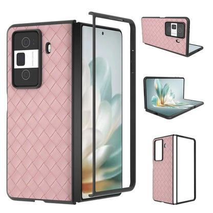 For Honor Magic Vs3 5G Case Woven Texture PU Leather Coated PC Mobile Phone Cover
