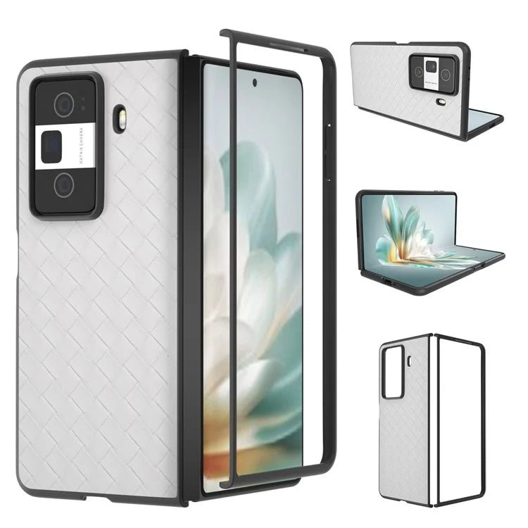 For Honor Magic Vs3 5G Case Woven Texture PU Leather Coated PC Mobile Phone Cover