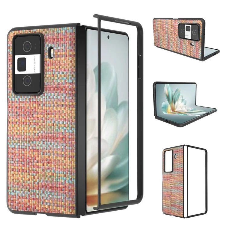 For Honor Magic Vs3 5G Case Leather+PC Phone Cover Plaid Texture