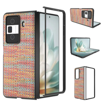 For Honor Magic Vs3 5G Case Leather+PC Phone Cover Plaid Texture