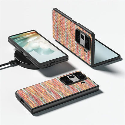 For Honor Magic Vs3 5G Case Leather+PC Phone Cover Plaid Texture