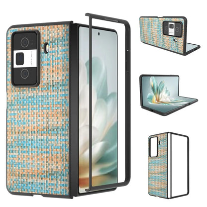 For Honor Magic Vs3 5G Case Leather+PC Phone Cover Plaid Texture