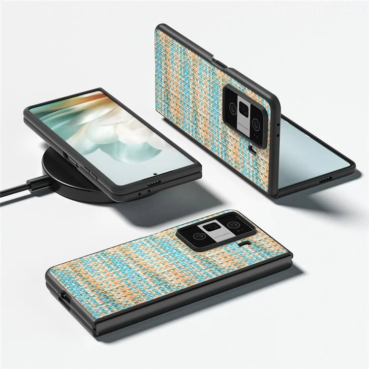 For Honor Magic Vs3 5G Case Leather+PC Phone Cover Plaid Texture