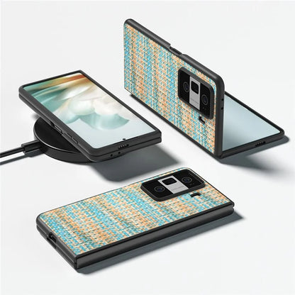 For Honor Magic Vs3 5G Case Leather+PC Phone Cover Plaid Texture
