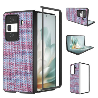 For Honor Magic Vs3 5G Case Leather+PC Phone Cover Plaid Texture