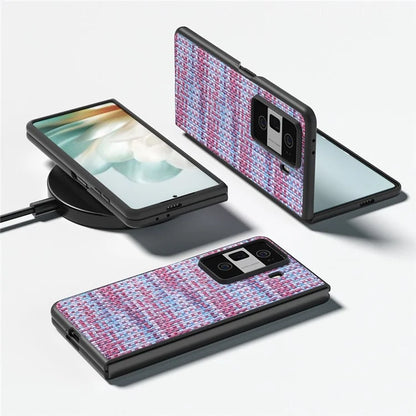 For Honor Magic Vs3 5G Case Leather+PC Phone Cover Plaid Texture