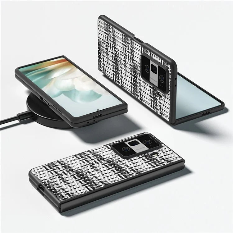 For Honor Magic Vs3 5G Case Leather+PC Phone Cover Plaid Texture