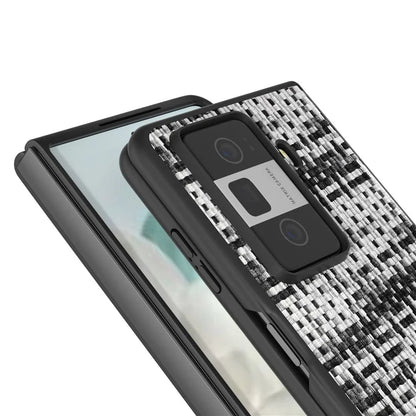 For Honor Magic Vs3 5G Case Leather+PC Phone Cover Plaid Texture
