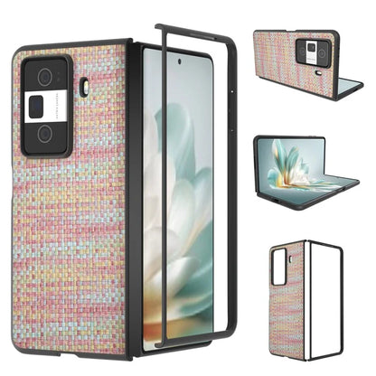 For Honor Magic Vs3 5G Case Leather+PC Phone Cover Plaid Texture