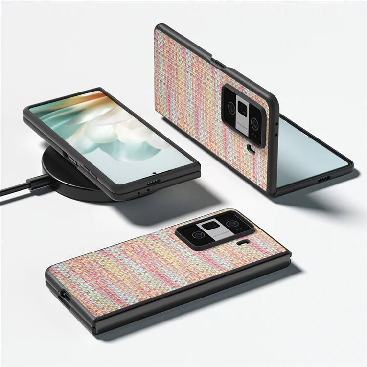 For Honor Magic Vs3 5G Case Leather+PC Phone Cover Plaid Texture