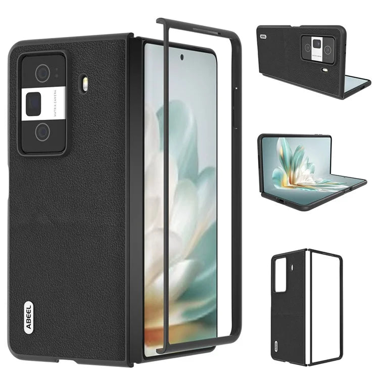 ABEEL For Honor Magic Vs3 5G Case Genuine Cow Leather Hard PC Phone Cover