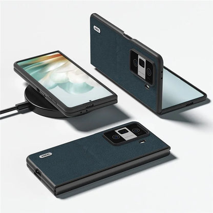 ABEEL For Honor Magic Vs3 5G Case Genuine Cow Leather Hard PC Phone Cover