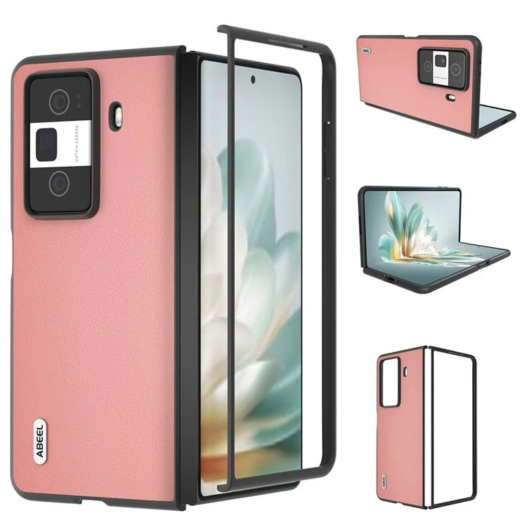ABEEL For Honor Magic Vs3 5G Case Genuine Cow Leather Hard PC Phone Cover