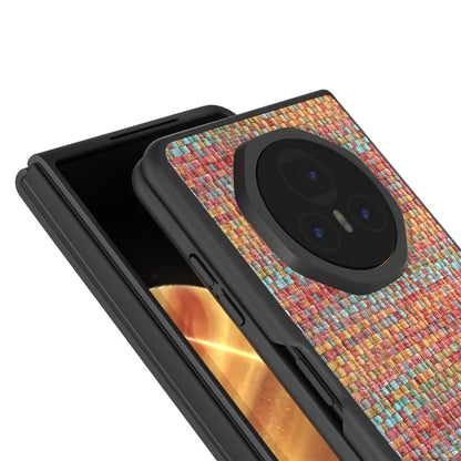 For Honor Magic V3 5G Case Leather+PC Phone Cover Plaid Texture