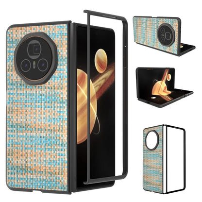 For Honor Magic V3 5G Case Leather+PC Phone Cover Plaid Texture