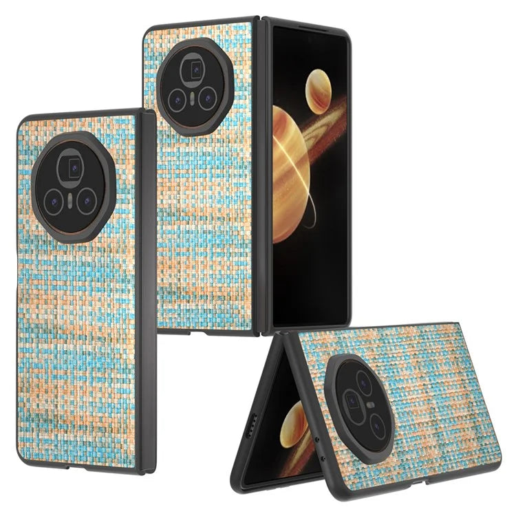 For Honor Magic V3 5G Case Leather+PC Phone Cover Plaid Texture