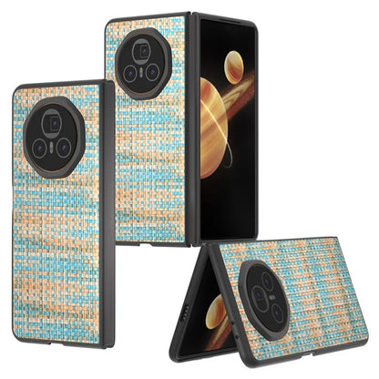 For Honor Magic V3 5G Case Leather+PC Phone Cover Plaid Texture