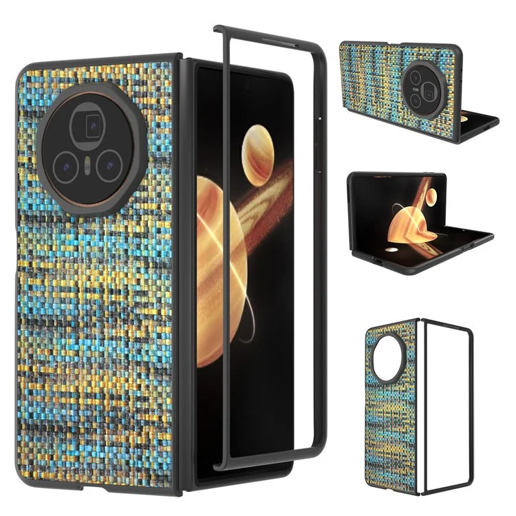 For Honor Magic V3 5G Case Leather+PC Phone Cover Plaid Texture