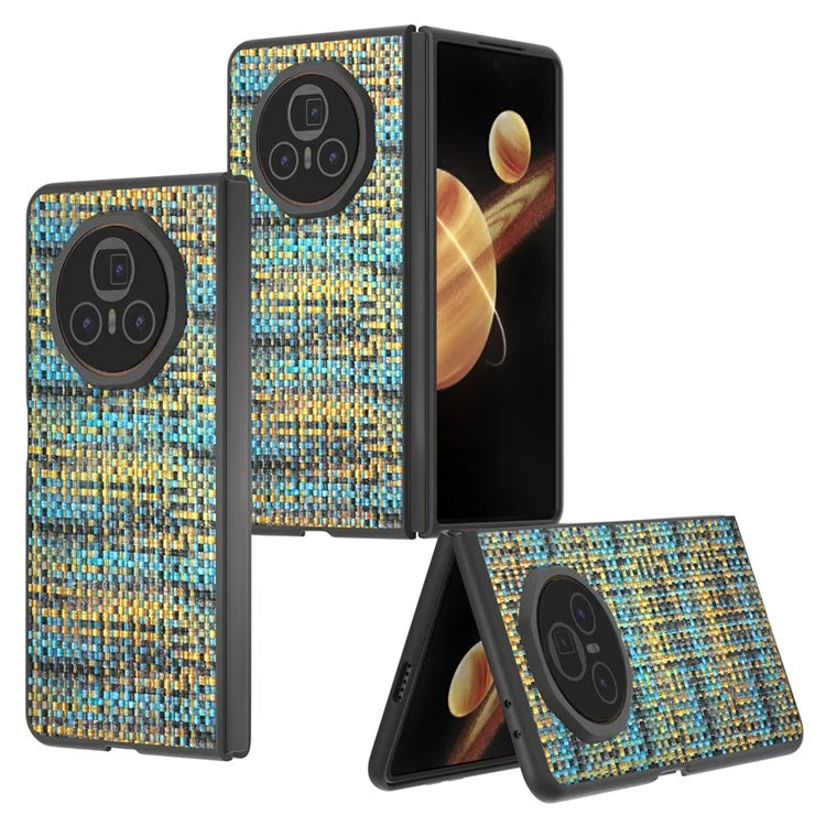 For Honor Magic V3 5G Case Leather+PC Phone Cover Plaid Texture