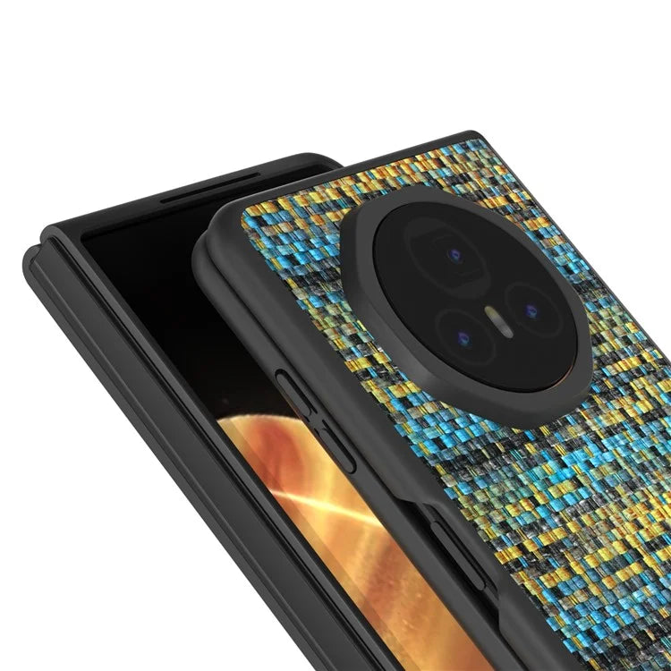 For Honor Magic V3 5G Case Leather+PC Phone Cover Plaid Texture