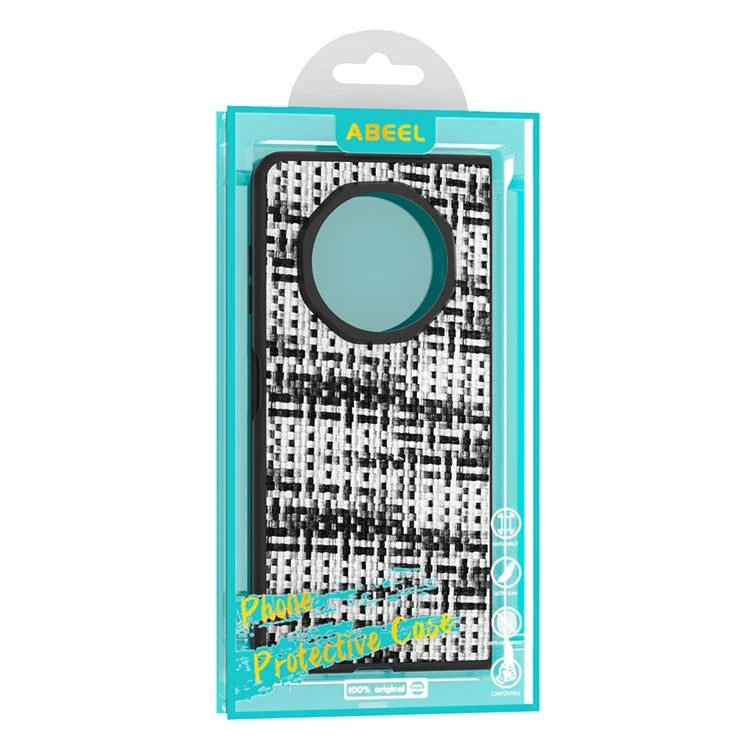 For Honor Magic V3 5G Case Leather+PC Phone Cover Plaid Texture