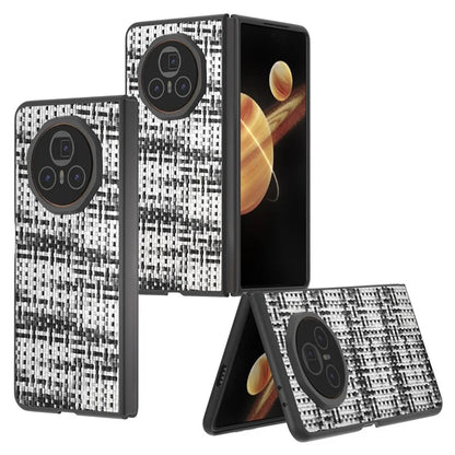 For Honor Magic V3 5G Case Leather+PC Phone Cover Plaid Texture