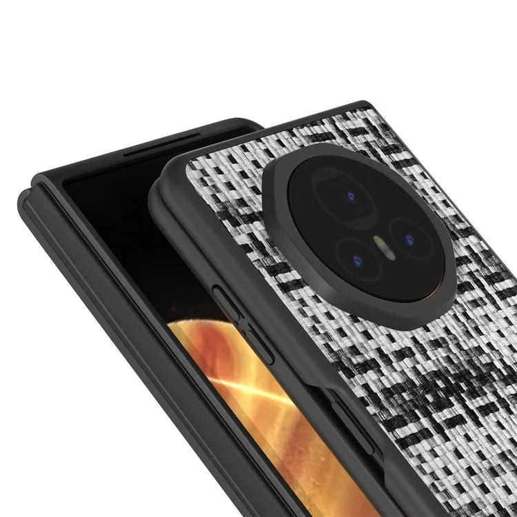 For Honor Magic V3 5G Case Leather+PC Phone Cover Plaid Texture
