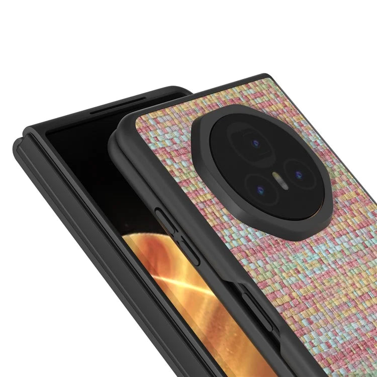 For Honor Magic V3 5G Case Leather+PC Phone Cover Plaid Texture