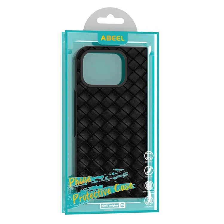 For Google Pixel 9 Pro Fold 5G Case Woven Texture PU Leather Coated PC Mobile Phone Cover