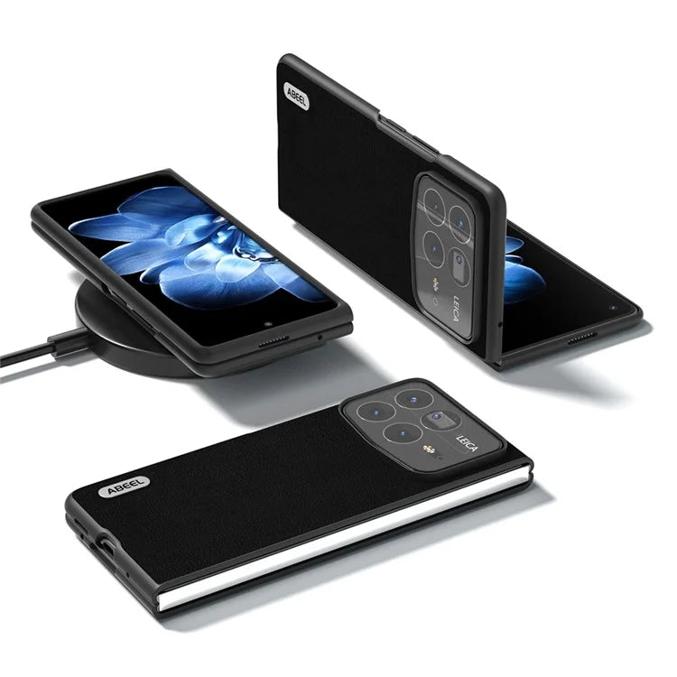 ABEEL For Xiaomi Mix Fold 4 5G Case Genuine Cow Leather Hard PC Phone Cover