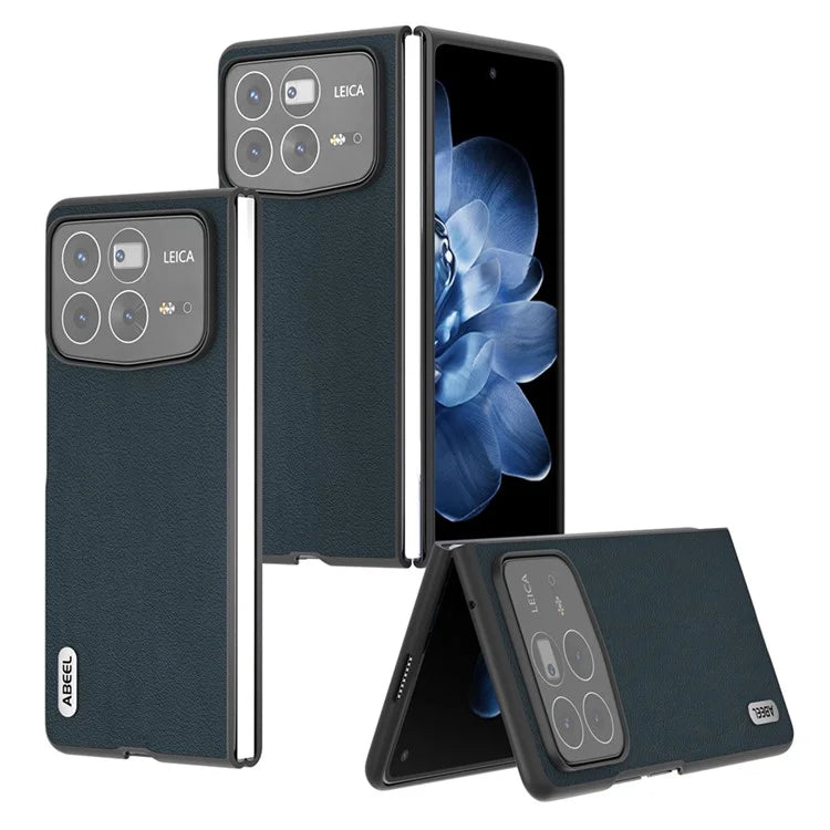 ABEEL For Xiaomi Mix Fold 4 5G Case Genuine Cow Leather Hard PC Phone Cover
