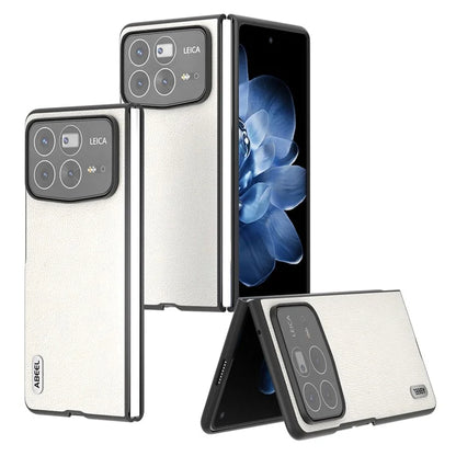 ABEEL For Xiaomi Mix Fold 4 5G Case Genuine Cow Leather Hard PC Phone Cover