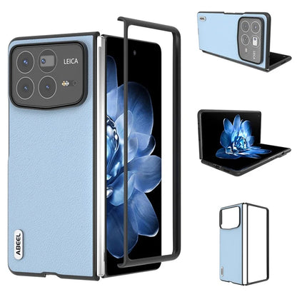 ABEEL For Xiaomi Mix Fold 4 5G Case Genuine Cow Leather Hard PC Phone Cover
