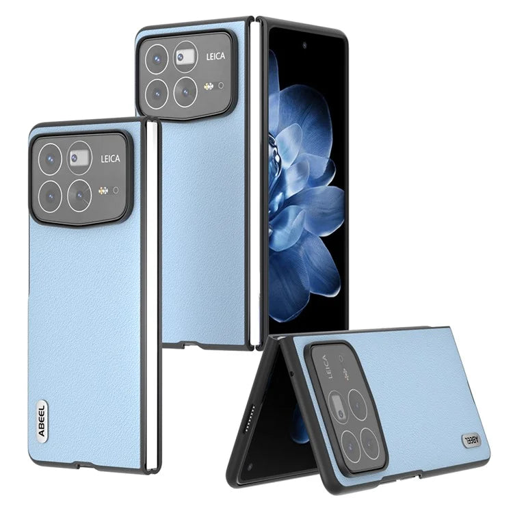 ABEEL For Xiaomi Mix Fold 4 5G Case Genuine Cow Leather Hard PC Phone Cover