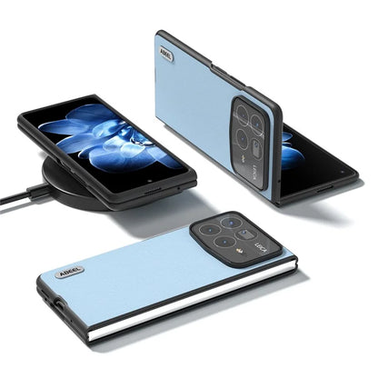 ABEEL For Xiaomi Mix Fold 4 5G Case Genuine Cow Leather Hard PC Phone Cover