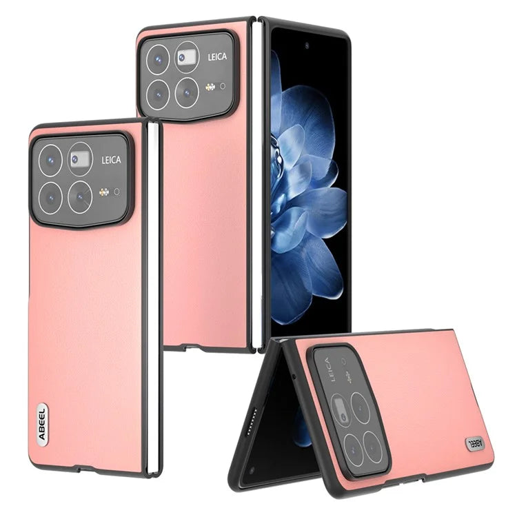 ABEEL For Xiaomi Mix Fold 4 5G Case Genuine Cow Leather Hard PC Phone Cover