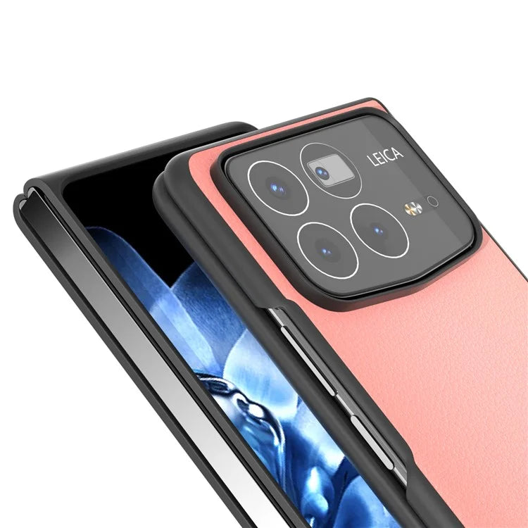 ABEEL For Xiaomi Mix Fold 4 5G Case Genuine Cow Leather Hard PC Phone Cover