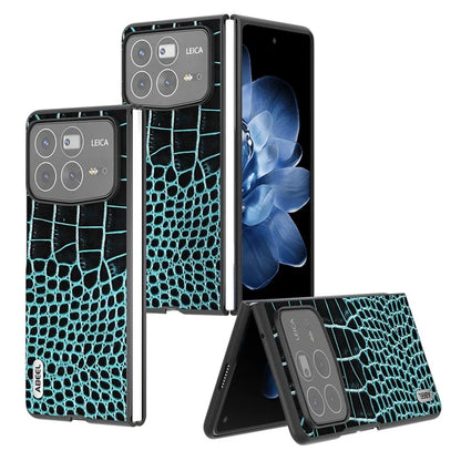 ABEEL For Xiaomi Mix Fold 4 5G Case Genuine Cow Leather Back Phone Cover Crocodile Texture