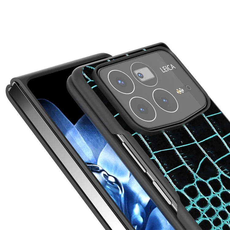 ABEEL For Xiaomi Mix Fold 4 5G Case Genuine Cow Leather Back Phone Cover Crocodile Texture