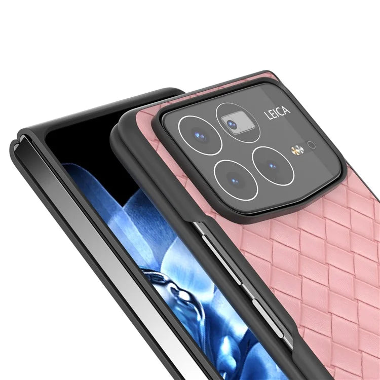 For Xiaomi Mix Fold 4 5G Case Woven Texture PU Leather Coated PC Mobile Phone Cover