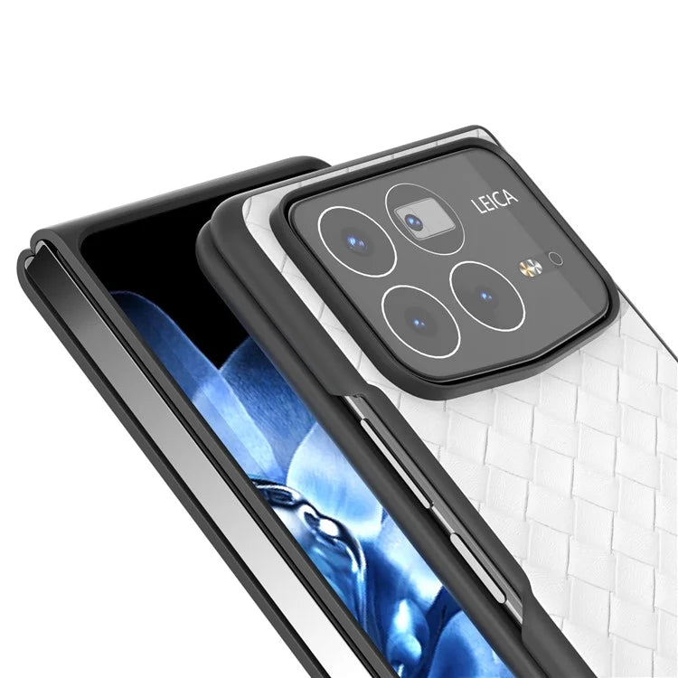 For Xiaomi Mix Fold 4 5G Case Woven Texture PU Leather Coated PC Mobile Phone Cover