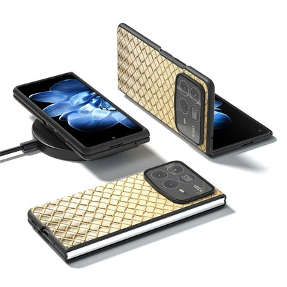 For Xiaomi Mix Fold 4 5G Case Woven Texture PU Leather Coated PC Mobile Phone Cover