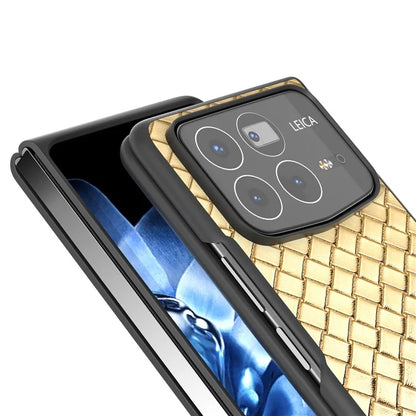 For Xiaomi Mix Fold 4 5G Case Woven Texture PU Leather Coated PC Mobile Phone Cover