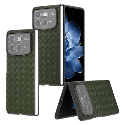 For Xiaomi Mix Fold 4 5G Case Woven Texture PU Leather Coated PC Mobile Phone Cover