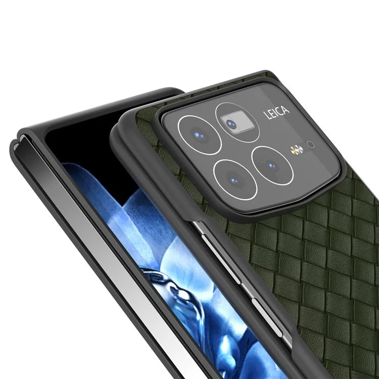 For Xiaomi Mix Fold 4 5G Case Woven Texture PU Leather Coated PC Mobile Phone Cover